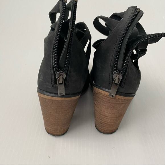 Free People hybrid strappy distressed booties dark grey size 38/8us - Picture 4 of 13